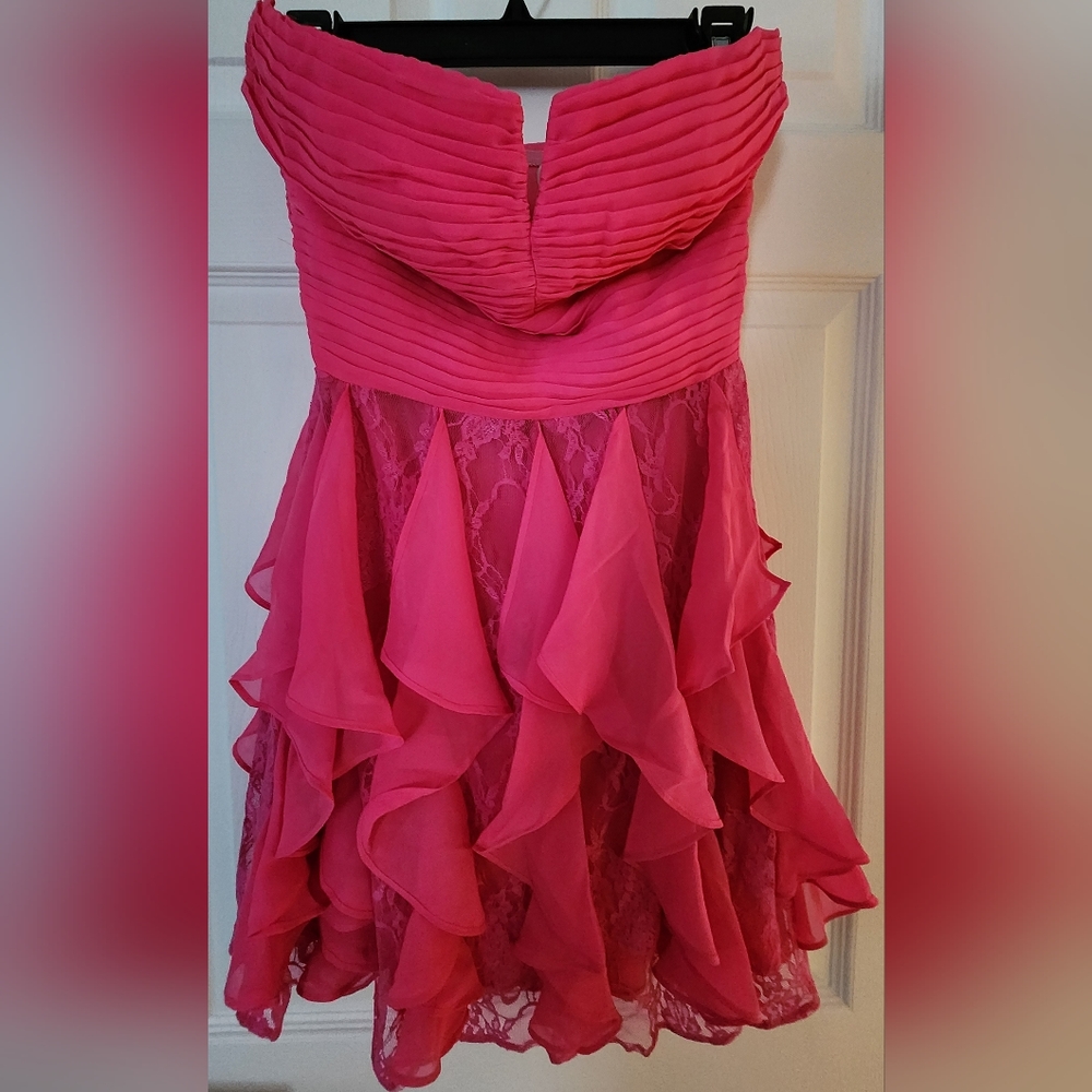 New Without Tags Women's Arden B Barbie Hot Pink Lace Strapless Dress Small